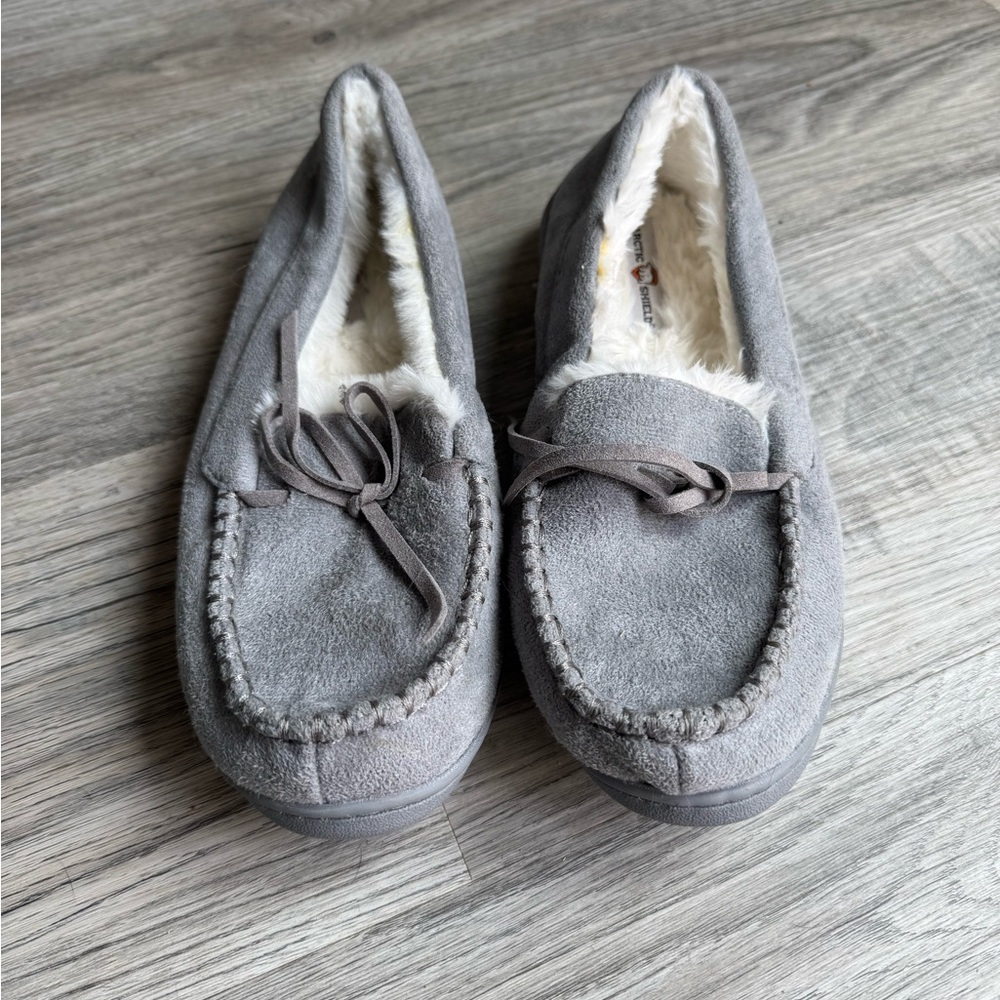 Arctic Shield Gray Fleece Lined Loafers/Slippers Women’s Size 8